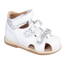 TW-233 (цв.21-бело-серебряный) Туфли (закр.нос,натур.кожа,съемн.стелька)