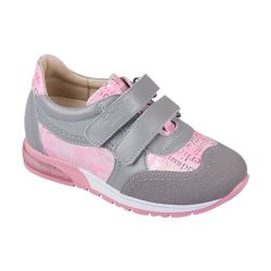 TW-435 (цв.24-серо-розовый, 26) Полуботинки спортивные (натур.кожа, без св.диодов)