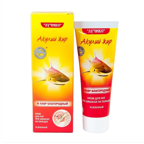 Крем от шишек на больших пальцах ног "Акулий жир и Лавр благородный" 75 мл  